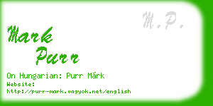 mark purr business card